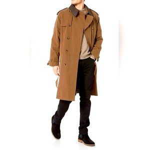 London Fog Iconic Tan Trench Coat size XL 44 Long Men’s Winter Coat Rain Coat